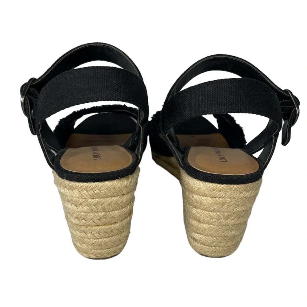 Lucky Brand Black Espadrille Wedge Sandal - Picture 4 of 5